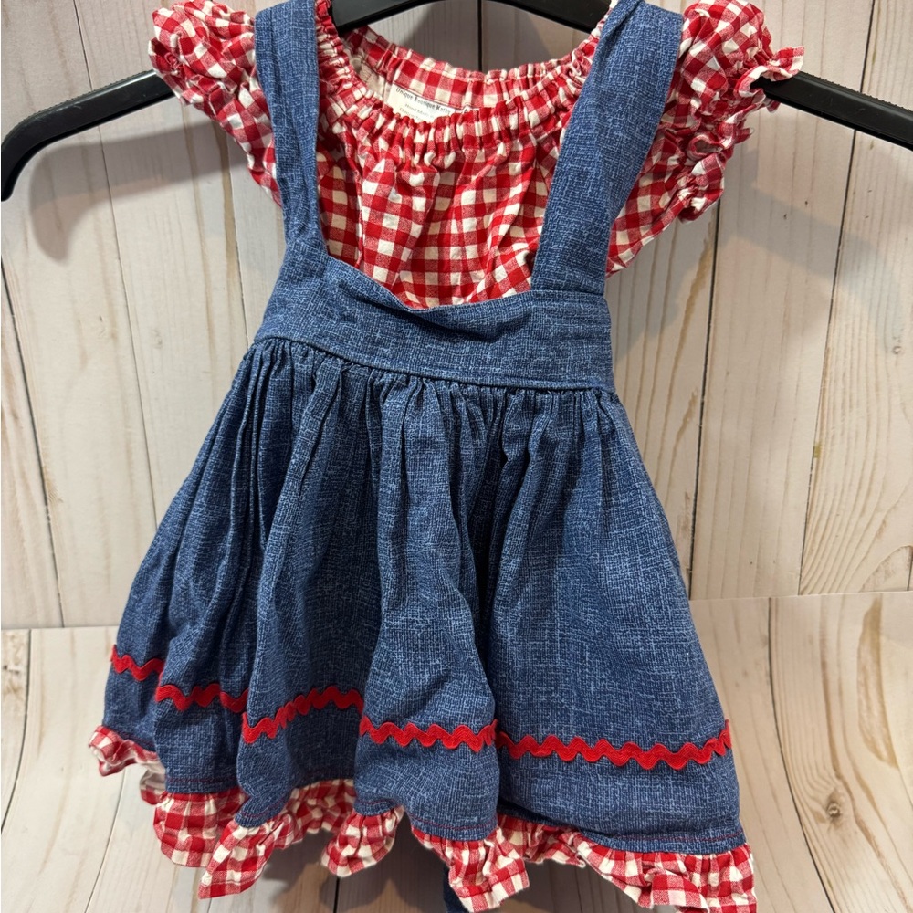 2t Little Girl Western Dress, Gingham Country, Pageant, Denim Wear ESTY